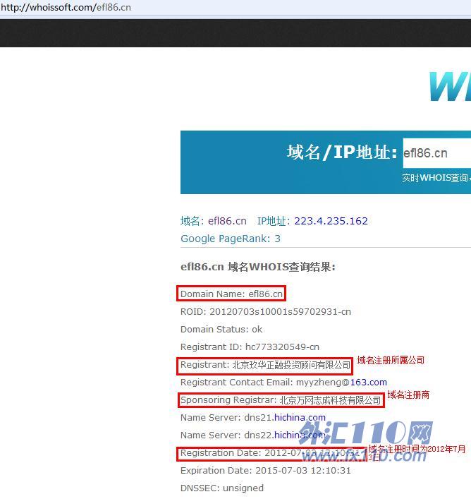 域名调查结果