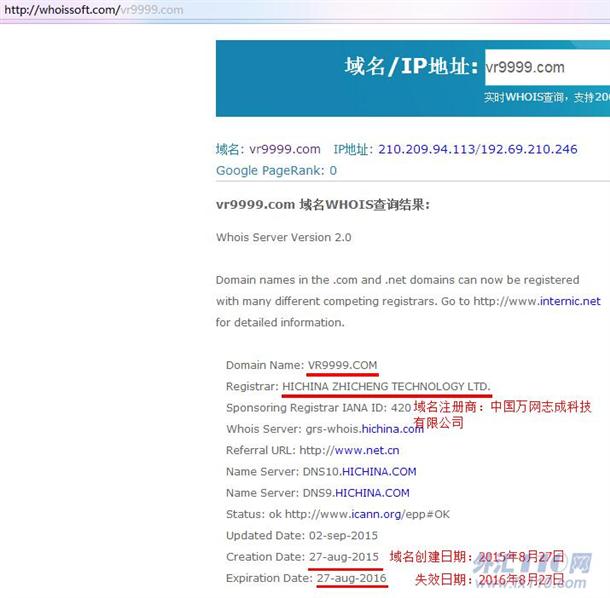 域名调查结果